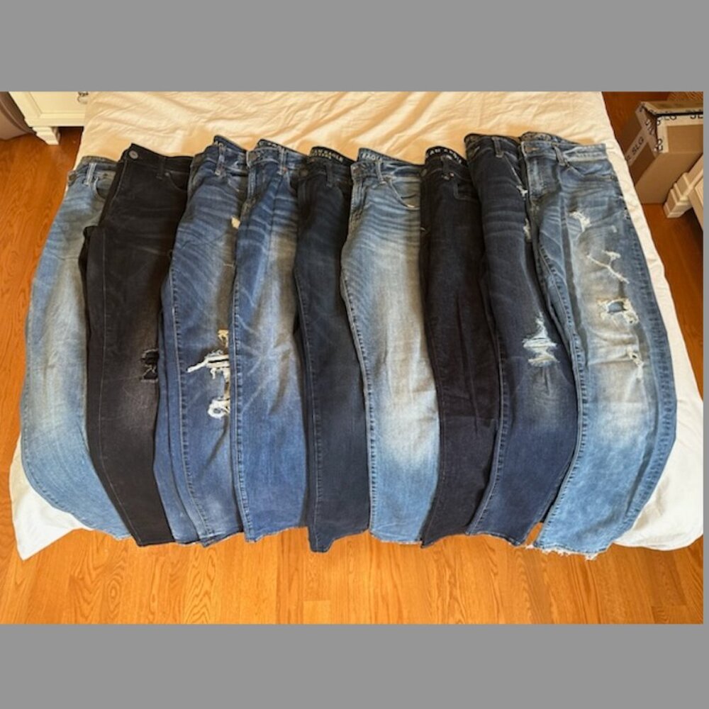 Lot of American Eagle Jeans (9) - 32 X 34 Slim Straight